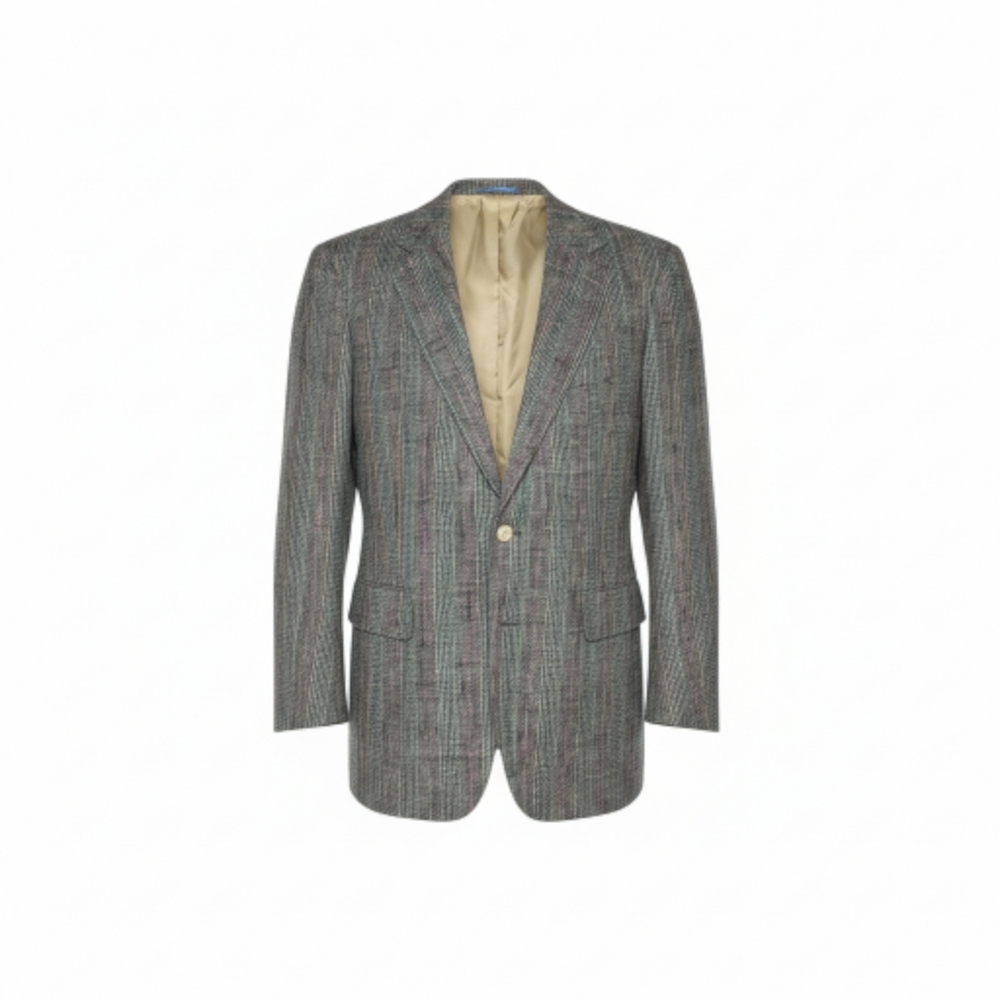 Polo Univeristy Club By Ralph Lauren Gray and Tan Plaid Blazer - Picture 3 of 11